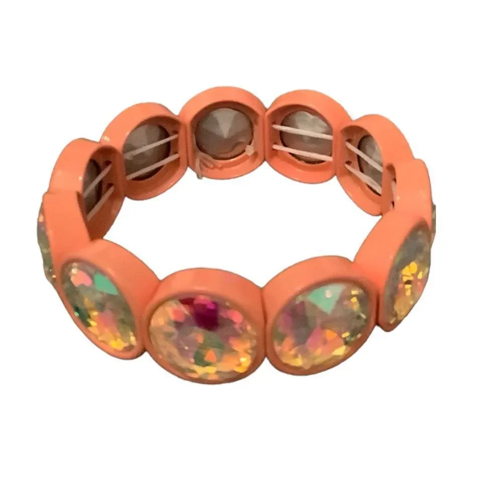 🌼🌼Chunky iridescent stretch bracelet peach🌼🌼